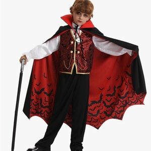 Kids Deluxe VampireCostume.Costume Set Party FavorOutfit with Accessories 9-10